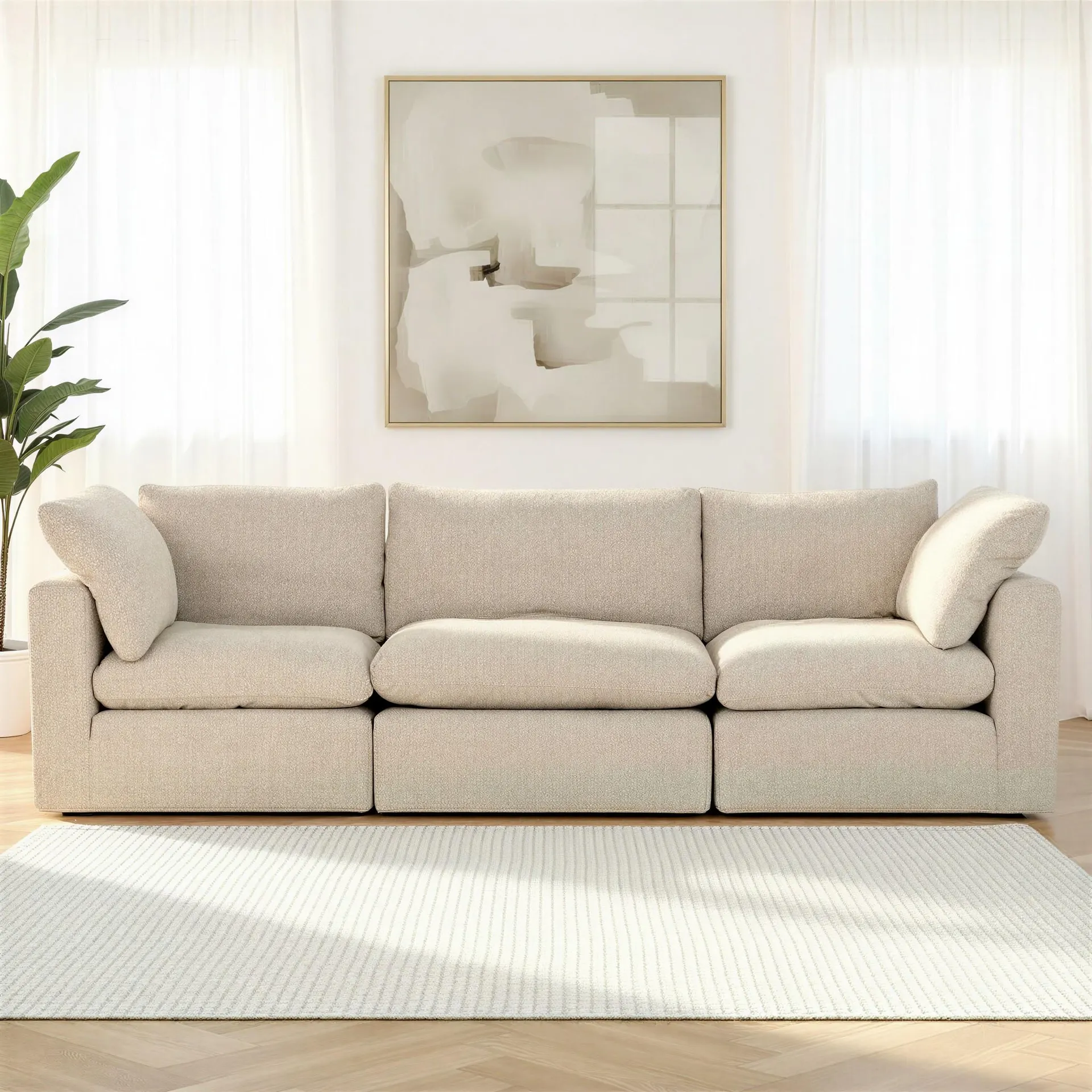 Mallory 3 Seater Modular Sofa, Grey