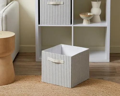 Hamptons Stripe Cube Basket