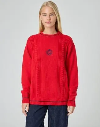 Embriodered Longline Cotton Knit Jumper