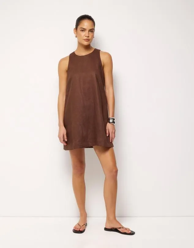 Lila Linen Shift Mini Dress