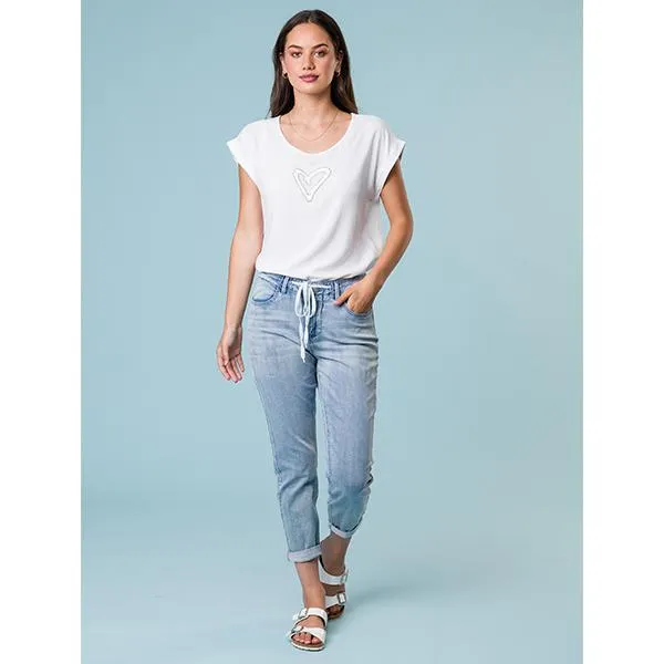 Knit Denim 7/8 Jean Light Indigo