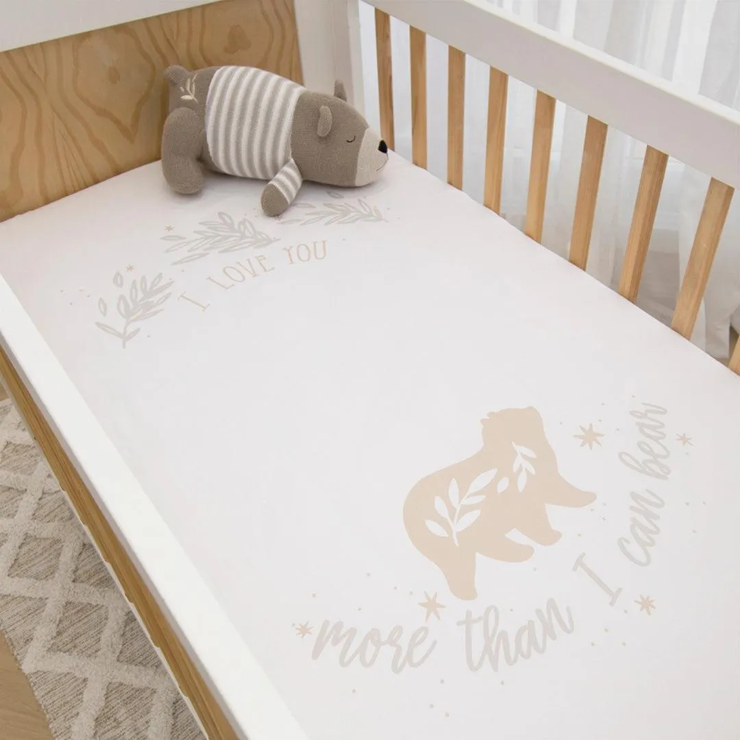 Lolli Living Bosco Bear Cot Fitted Sheet - I Love You More