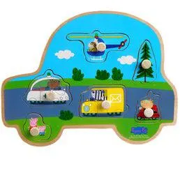 Barbo Toys Peppa Wooden Peg Puzzle