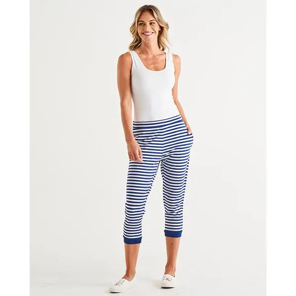 Tasha Crop Jogger Ocean Stripe