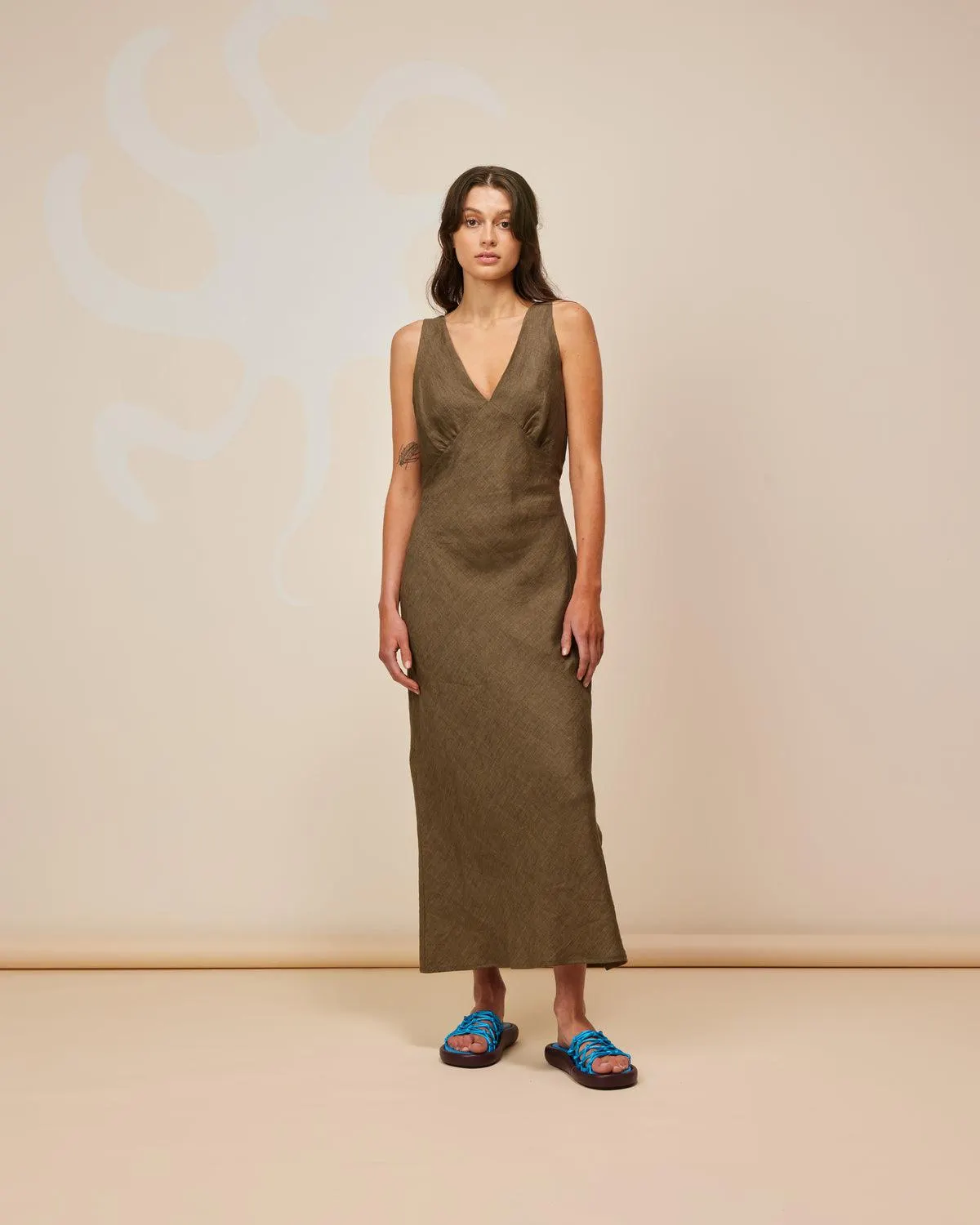 Esme linen slip dress