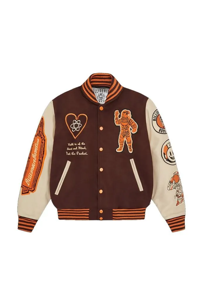 Leather Sleeve Galaxy Varsity Jacket