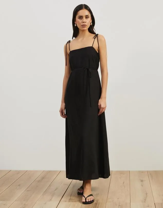 Tie Shoulder Maxi Dress
