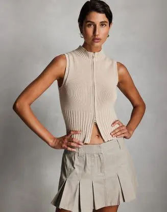 Zip Up Knit Vest