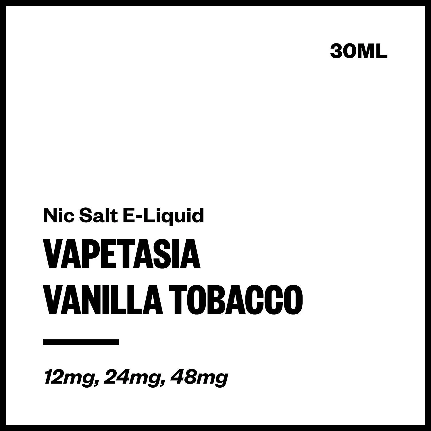 Vapetasia - Vanilla Tobacco (Nic Salt E-Liquid 30ml)