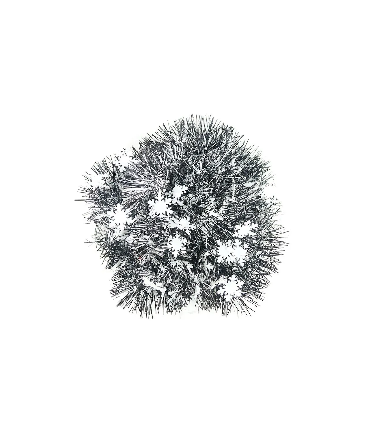Black & White With Snowflake Christmas Tinsel 2m