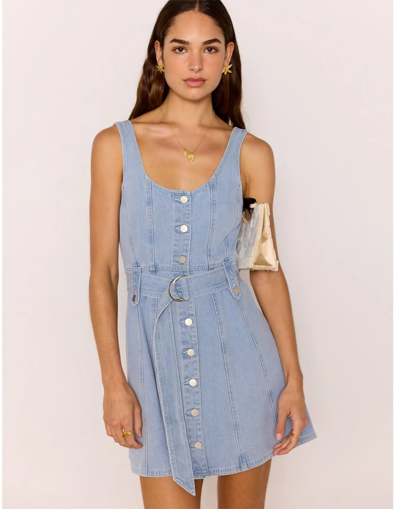 SAFIR DENIM MINI DRESS
