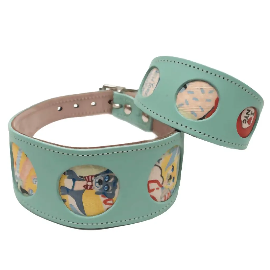 Hound Dog Collar - Turquoise & New York