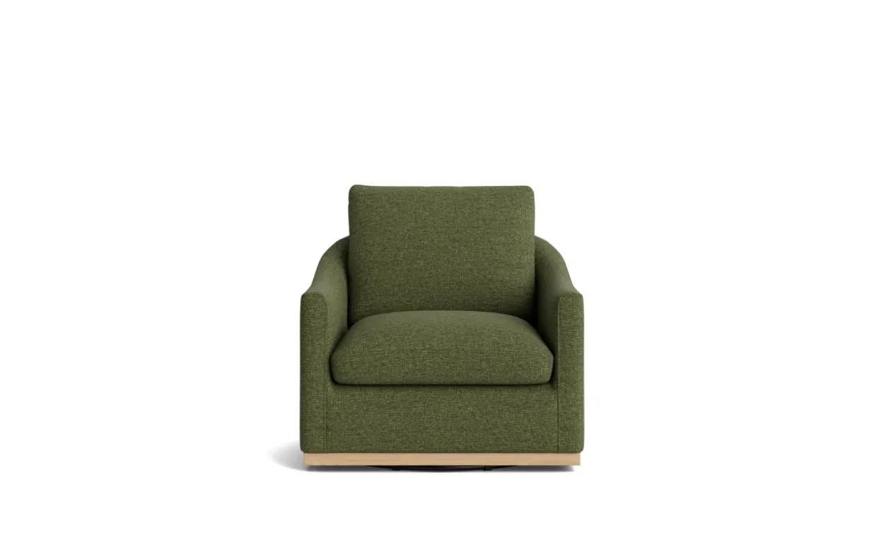 Jenna Swivel Armchair in Ancona Fabric Forest Green