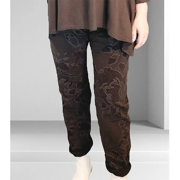 Floral Mono Print Magic Pants Chocolate