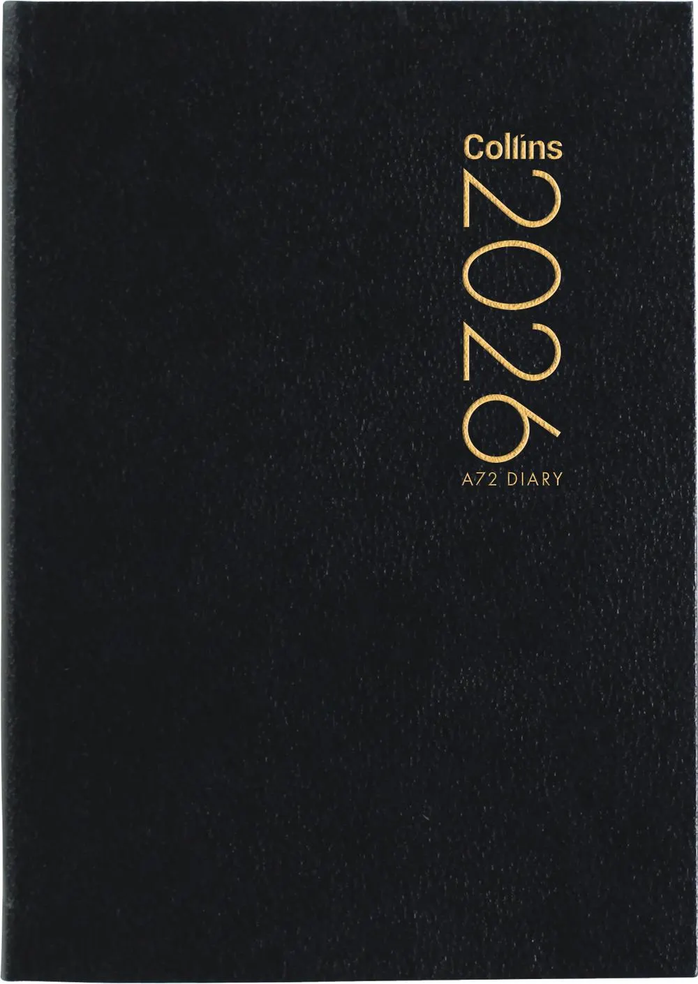 2026 Collins A72 Two Days-per-Page Black Diary