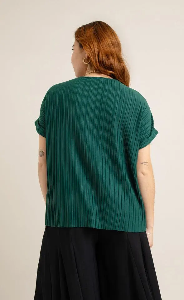 Jersey Pleated SS Top