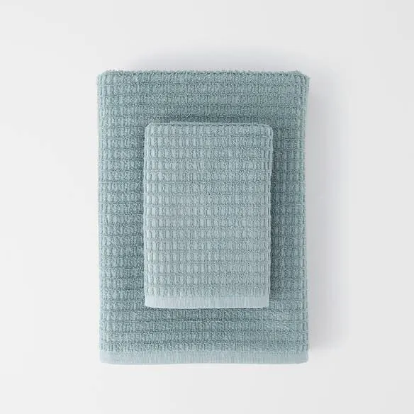 Ethan Waffle Towel - Denim Blue