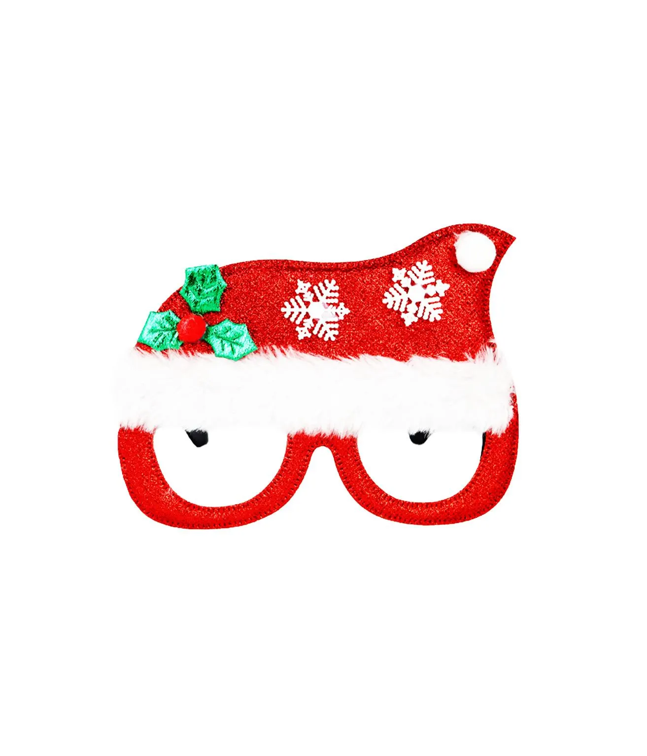Glitter Xmas Glassses Santa Hat