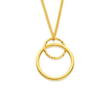 9ct, Double Circle Pendant