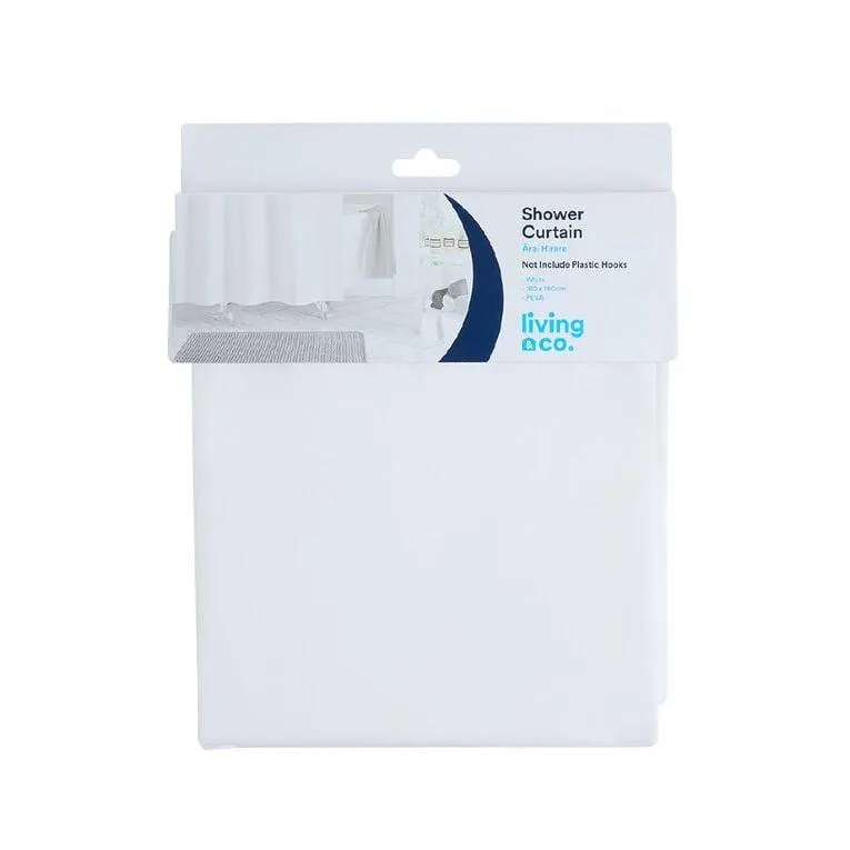 Living & Co Shower Curtain PEVA White 180cm x 180cm