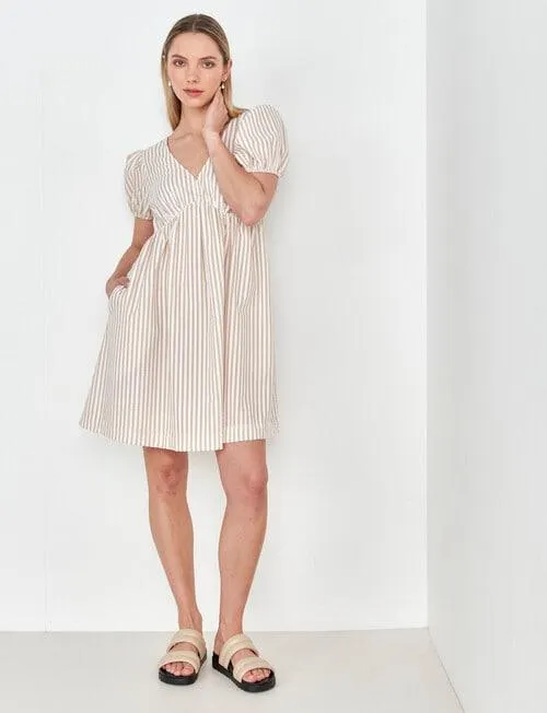 Mineral Essie Stripe Dress, Clay