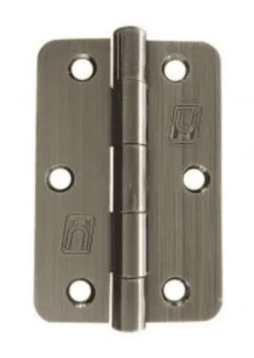 Hinge Steel 89x58x2mm R1/4 Antique Brass (Greased Pin)