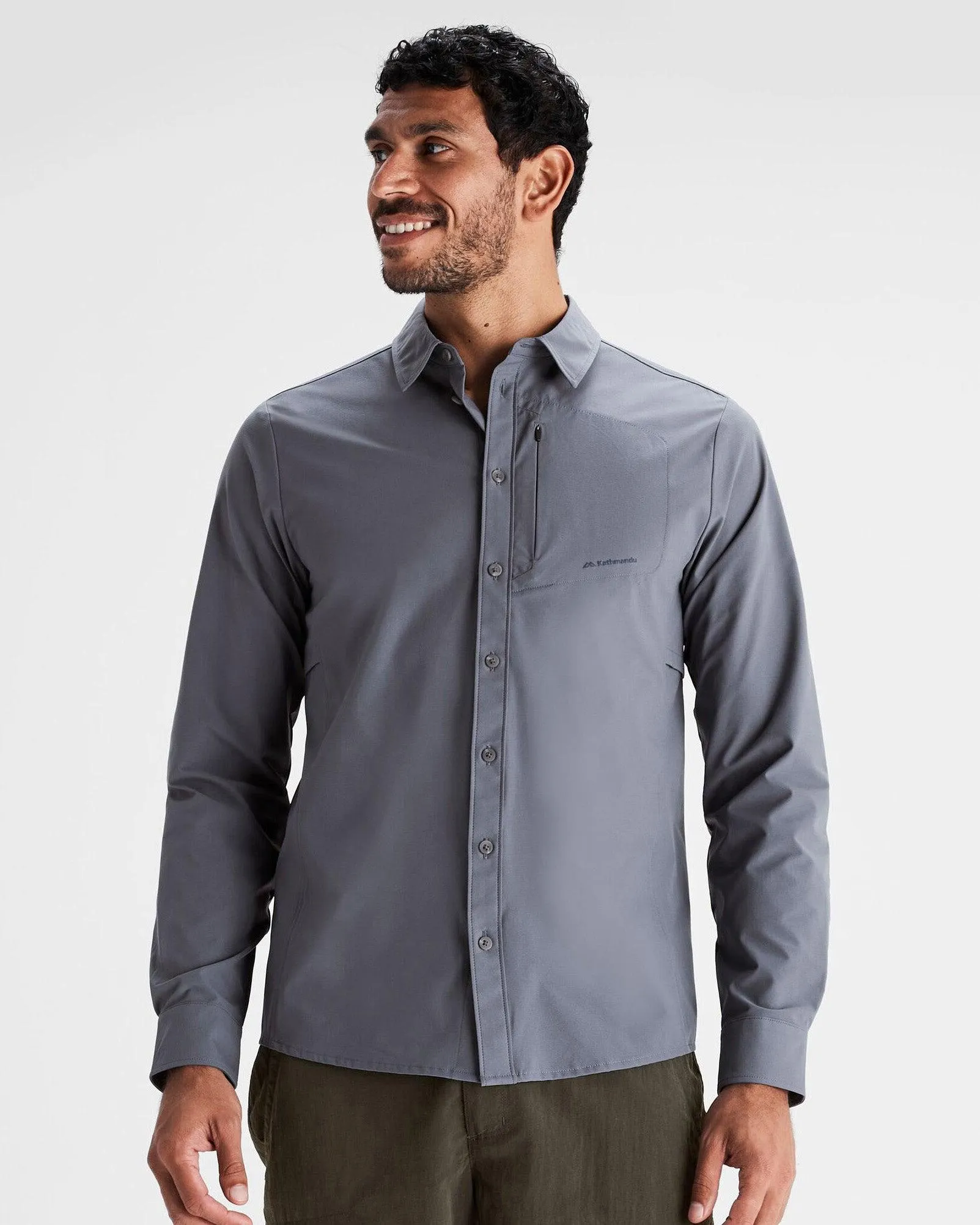 Men's Sun Breaker Long Sleeve Shirt - Light Navy