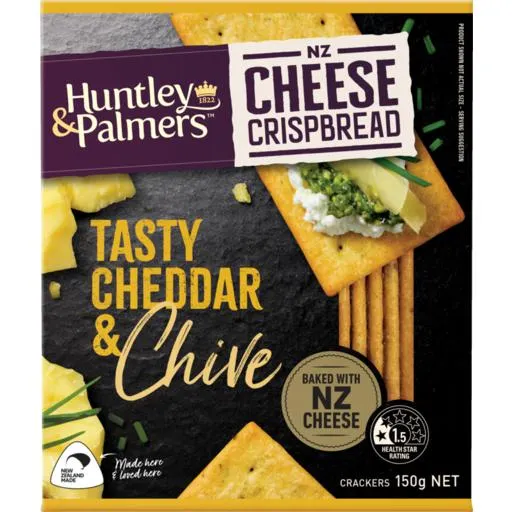Huntley & Palmers Cheese Crispbread Tasty Cheddar Chive 150g