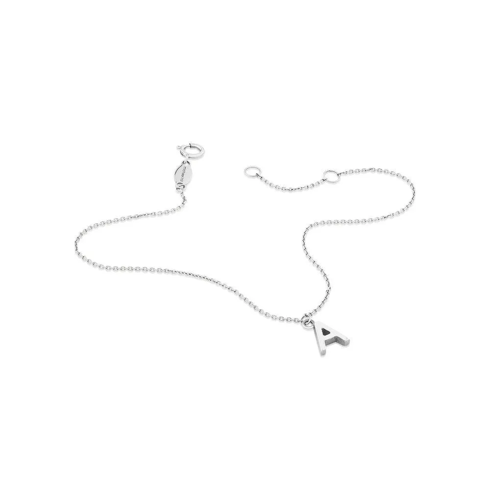 19cm (7.5") A Initial Bracelet in Sterling Silver