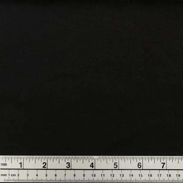 Linen Cotton Blend Fabric, Black- 135cm