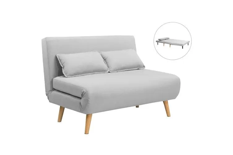 Ovela Jepson 2 Seater Sofa Bed (Light Grey)