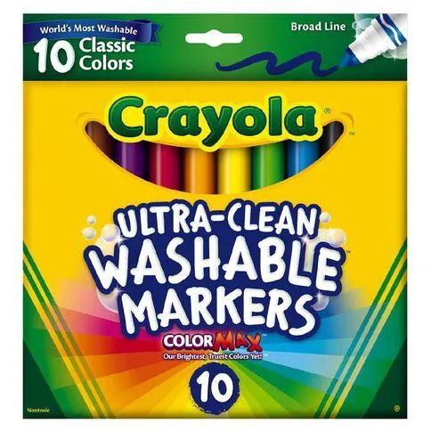 Crayola Ultra Clean Washable Markers Multi-Coloured 10 Pack