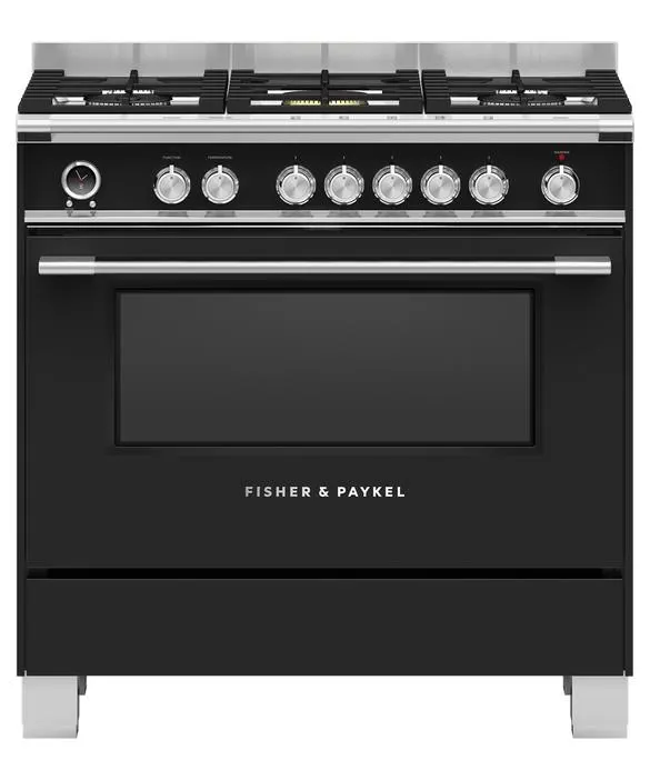 Freestanding Cooker, Dual Fuel, 90cm, 5 Burners, Self-cleaning