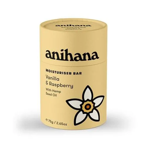 anihana Moisturiser Bar Vanilla & Raspberry With Hemp Seed Oil 75g
