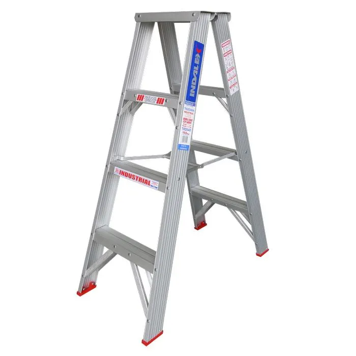 Indalex 1.2m 150kg Industrial Aluminium Tradesmen Double Sided Step Ladder