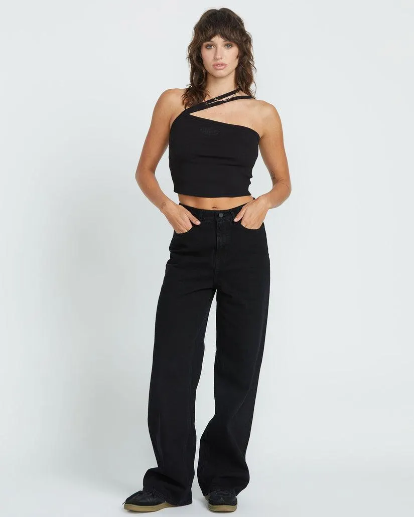 WOMENS STONED BOYFRIEND HIRISE DENIM JEANS