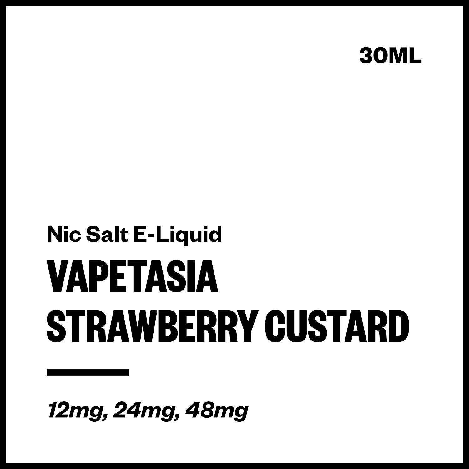 Vapetasia - Strawberry Custard (Nic Salt E-Liquid 30ml)