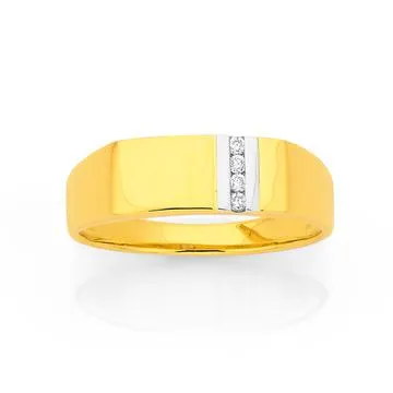 9ct, Diamond Gents Ring