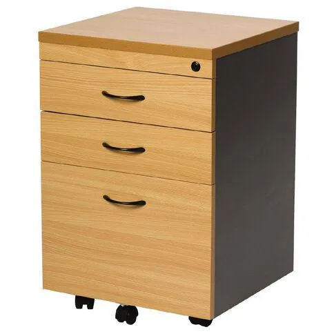 Firstline 3 Drawer Mobile Beech/Ironstone