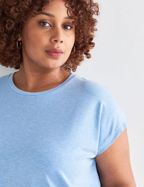 Studio Curve Sparkle Tee, Blue