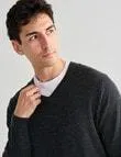 North South Merino V Neck Jumper, Charcoal