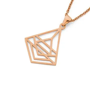 Stainless Steel Rose Geometric Pendant