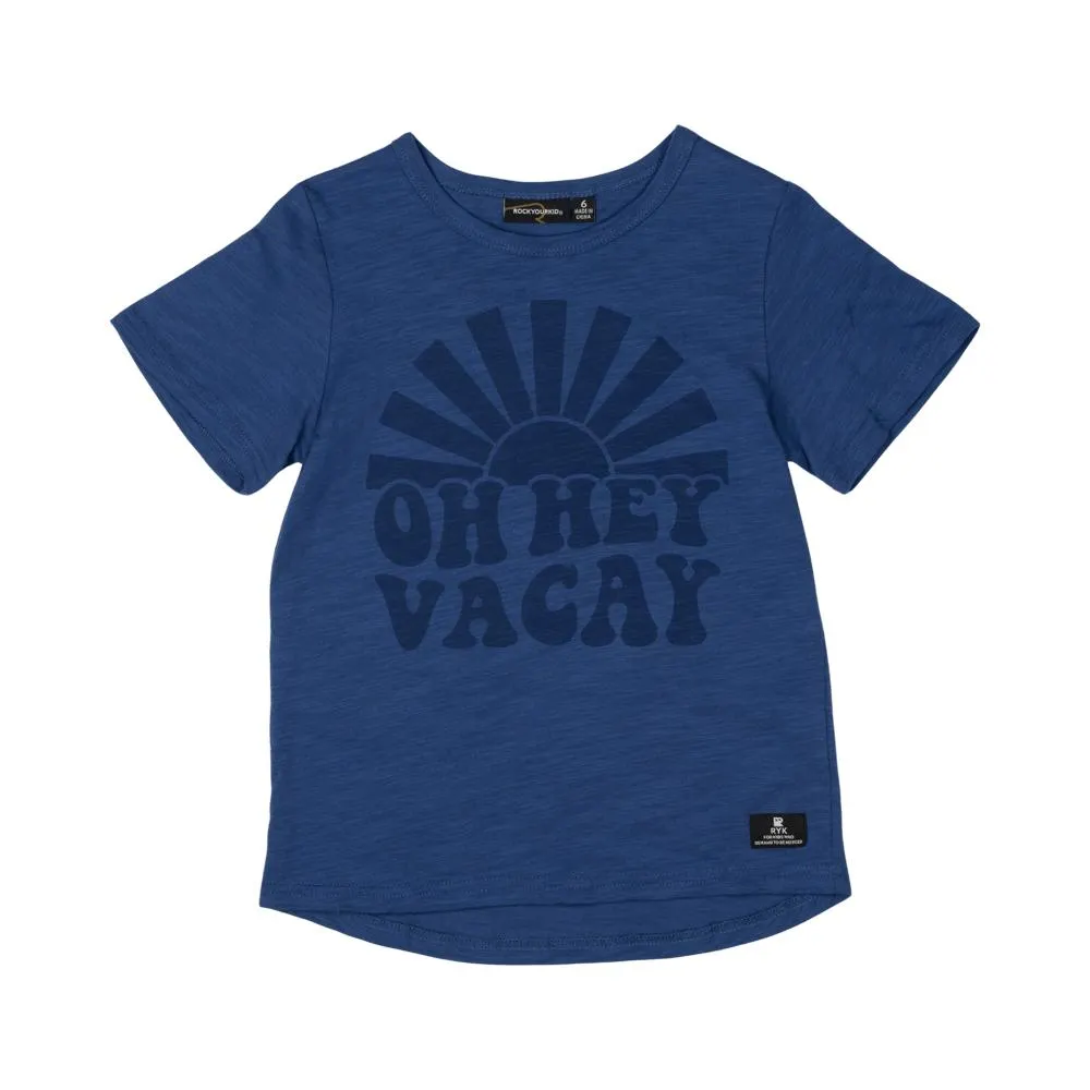 ROCK YOUR KID Oh Hey Vacay T-Shirt - Blue PRE ORDER