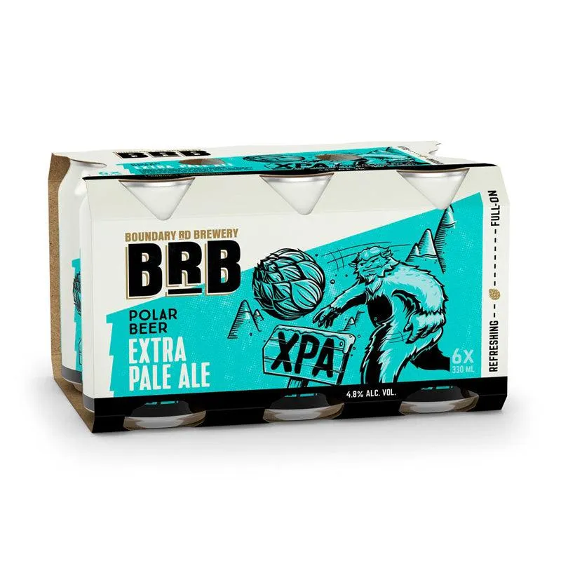 Boundary Road Brewery Polar Bear Extra Pale Ale Cans 6x330ml