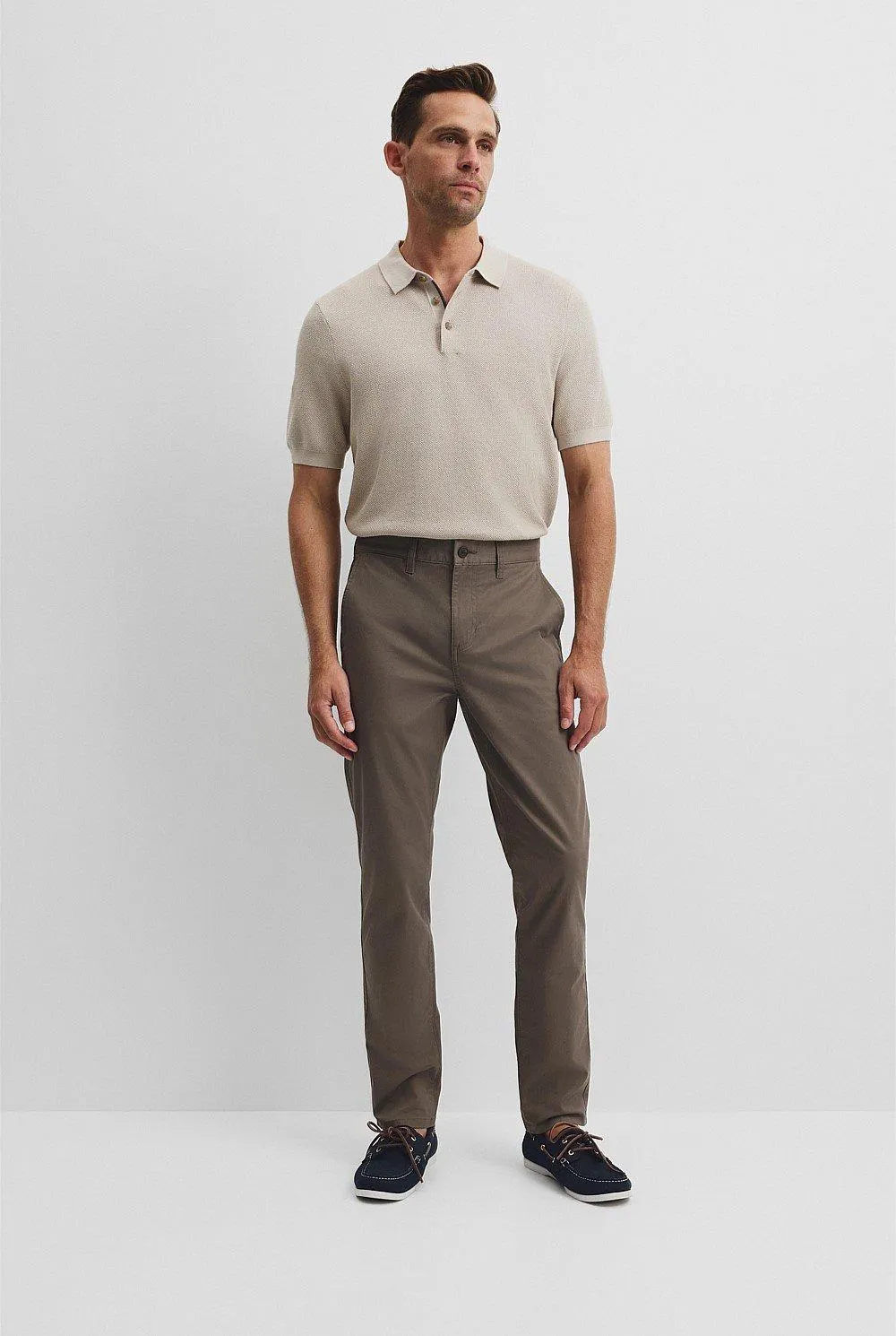 Short Sleeve Good Earth Cotton Pique Knit Polo