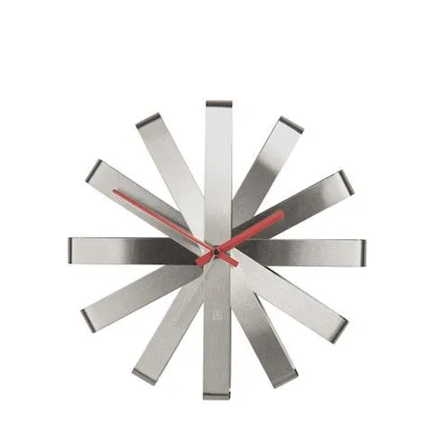 Umbra Ribbon Stainless Steel Wall Clock Steel