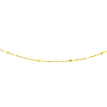 9ct 50cm Beaded Fine Trace Chain