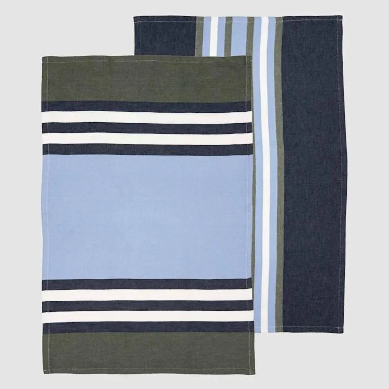 Just Home Hayden Kitchen Towel French Blue PK2