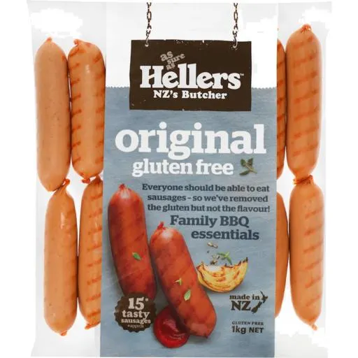 Hellers Sausages Gluten Free Precooked 1kg