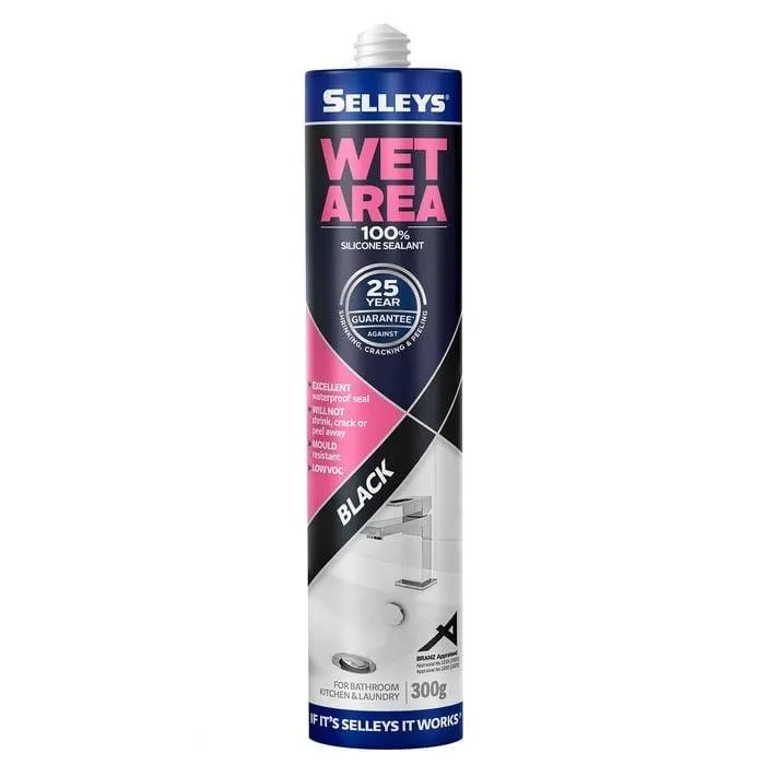 Selleys 300g Black Wet Area Silicone